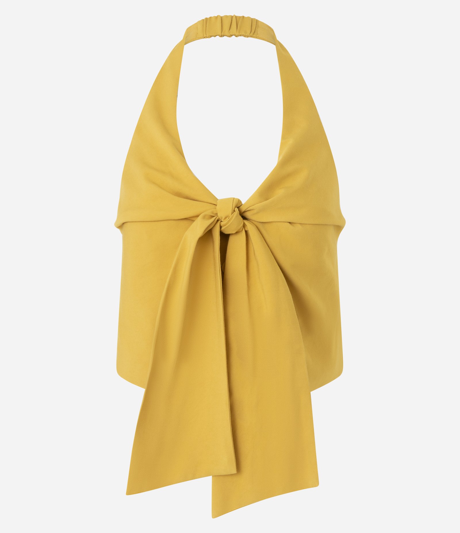Blusa Frente Única em Viscose com Amarração no Busto Amarelo 5