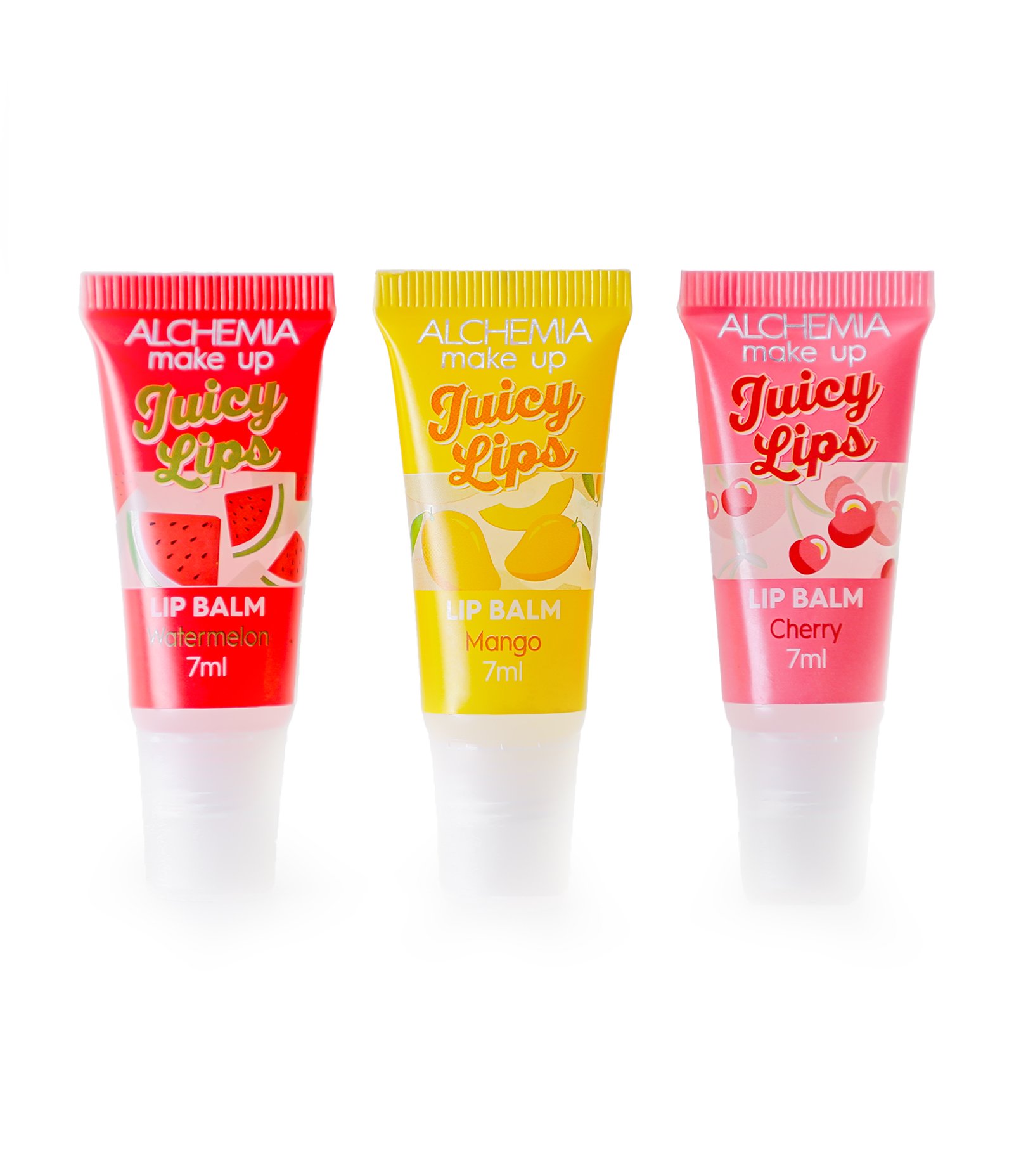 Kit Lip Balm Alchemia Juicy Lips Frutas Watermelon Mango Cherry 3 Unidades Multicores 3
