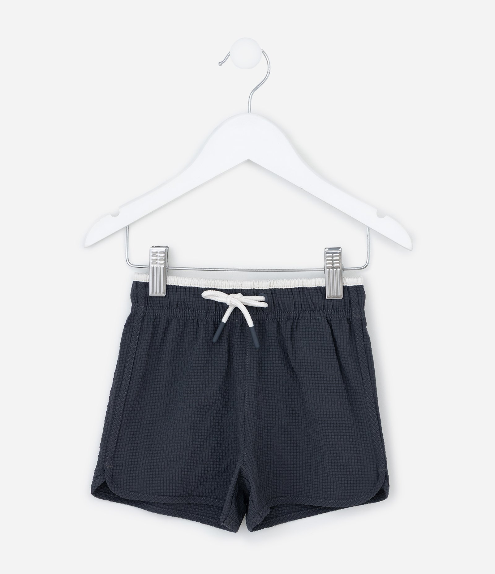 Bermuda Infantil Texturizada Quadriculada - Tam 1 a 6 Anos Azul Marinho 1