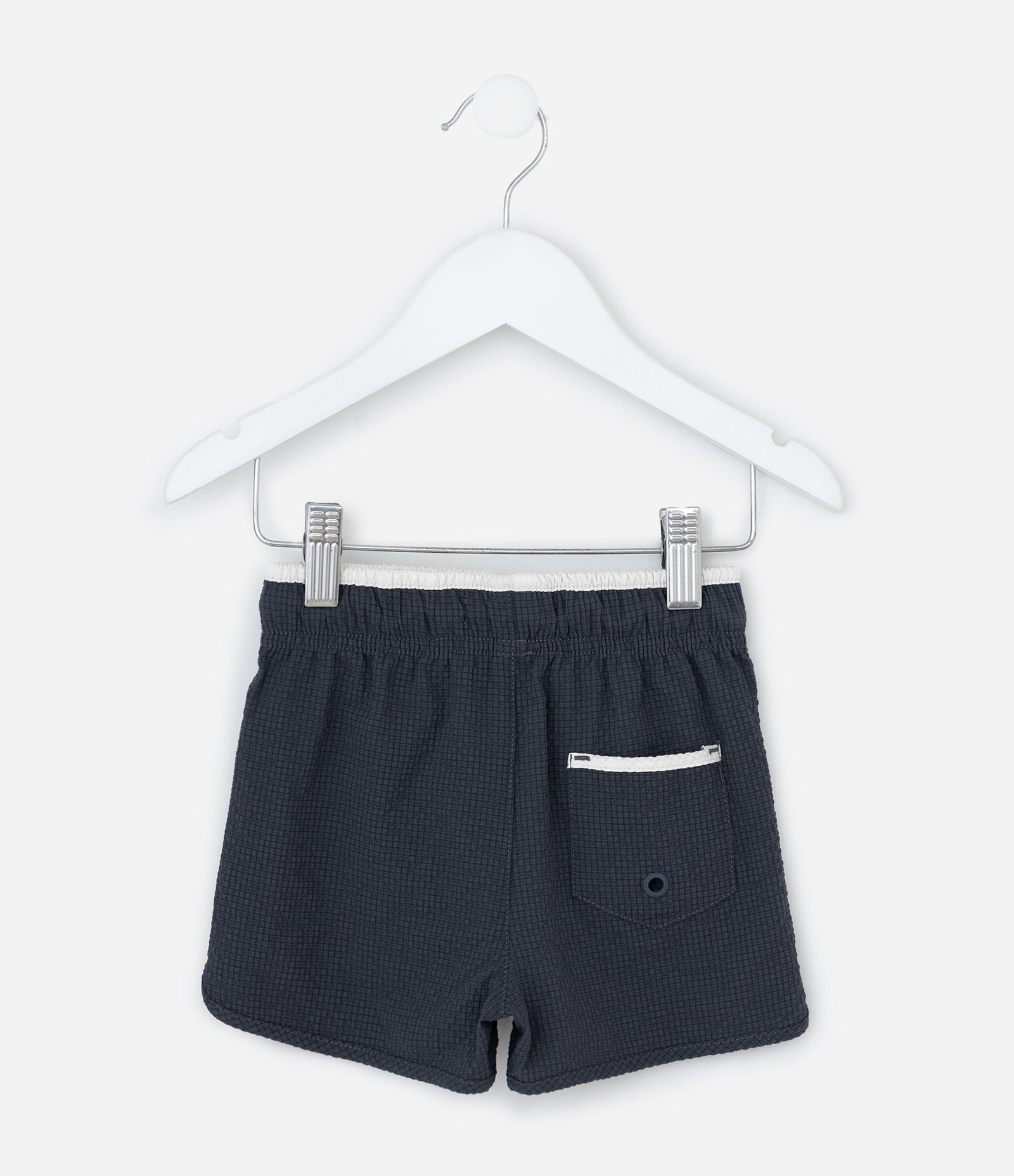 Bermuda Infantil Texturizada Quadriculada - Tam 1 a 6 Anos Azul Marinho 2