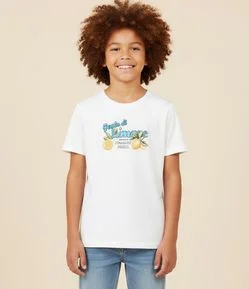 Camiseta Infantil com Estampa Limone - Tam 5 a 14 Anos