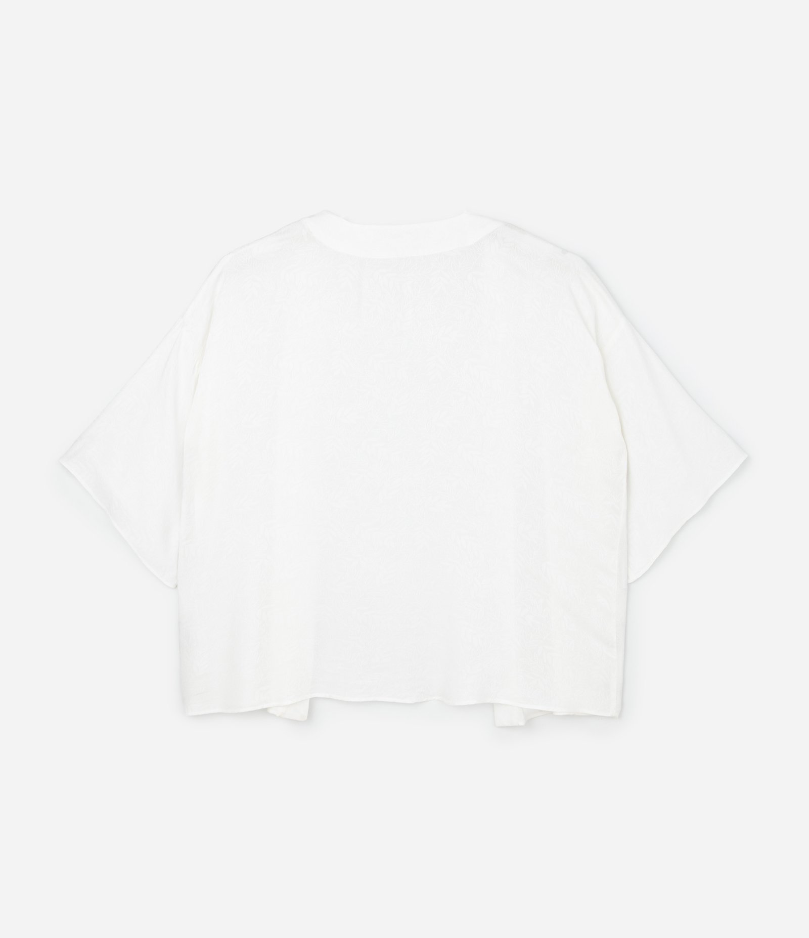 Kimono em Viscose com Jacquard de Folhagens Curve & Plus Size Branco 6