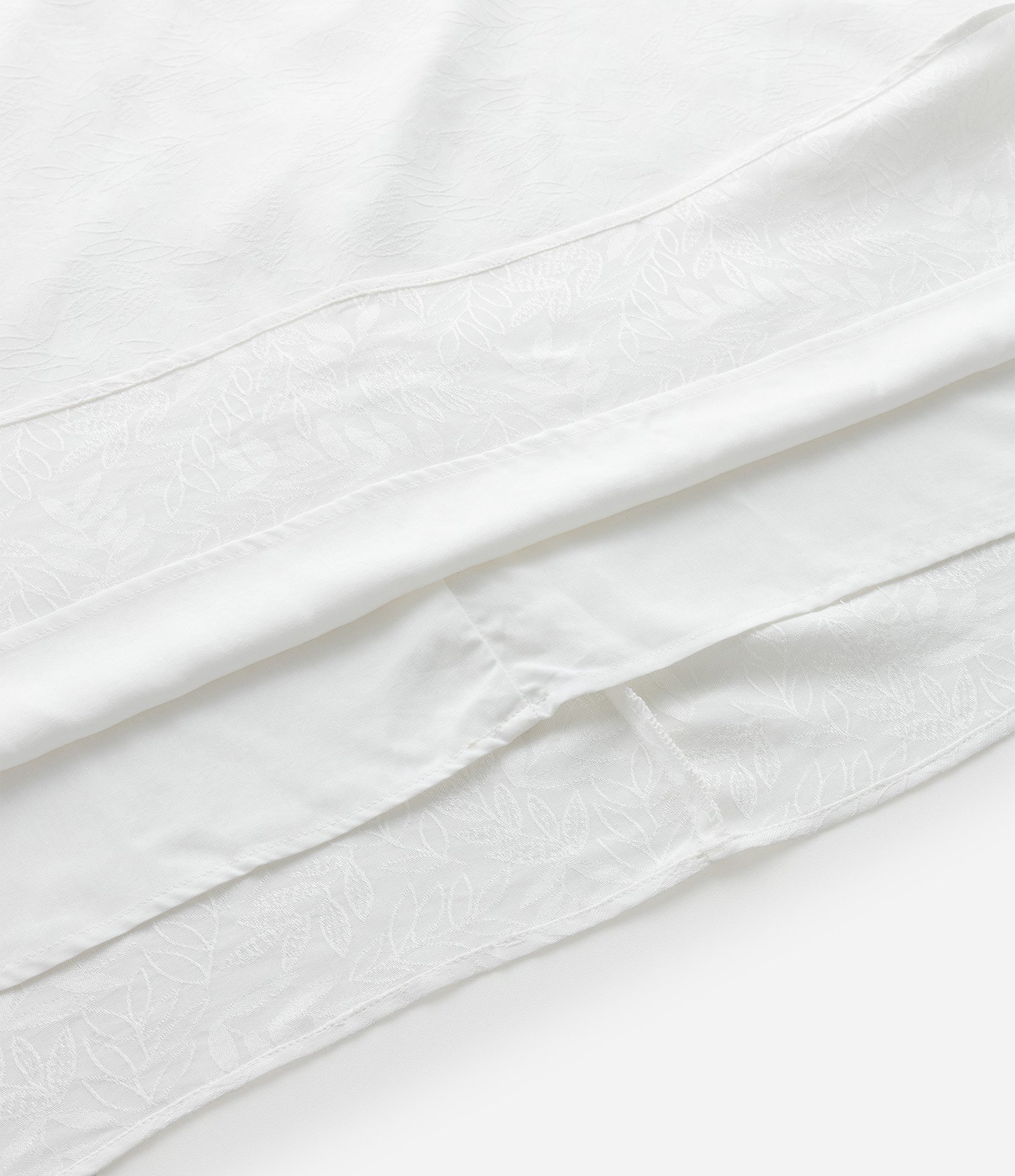 Vestido Midi em Jacquard de Folhagens e Amarração Curve & Plus Size Branco 9