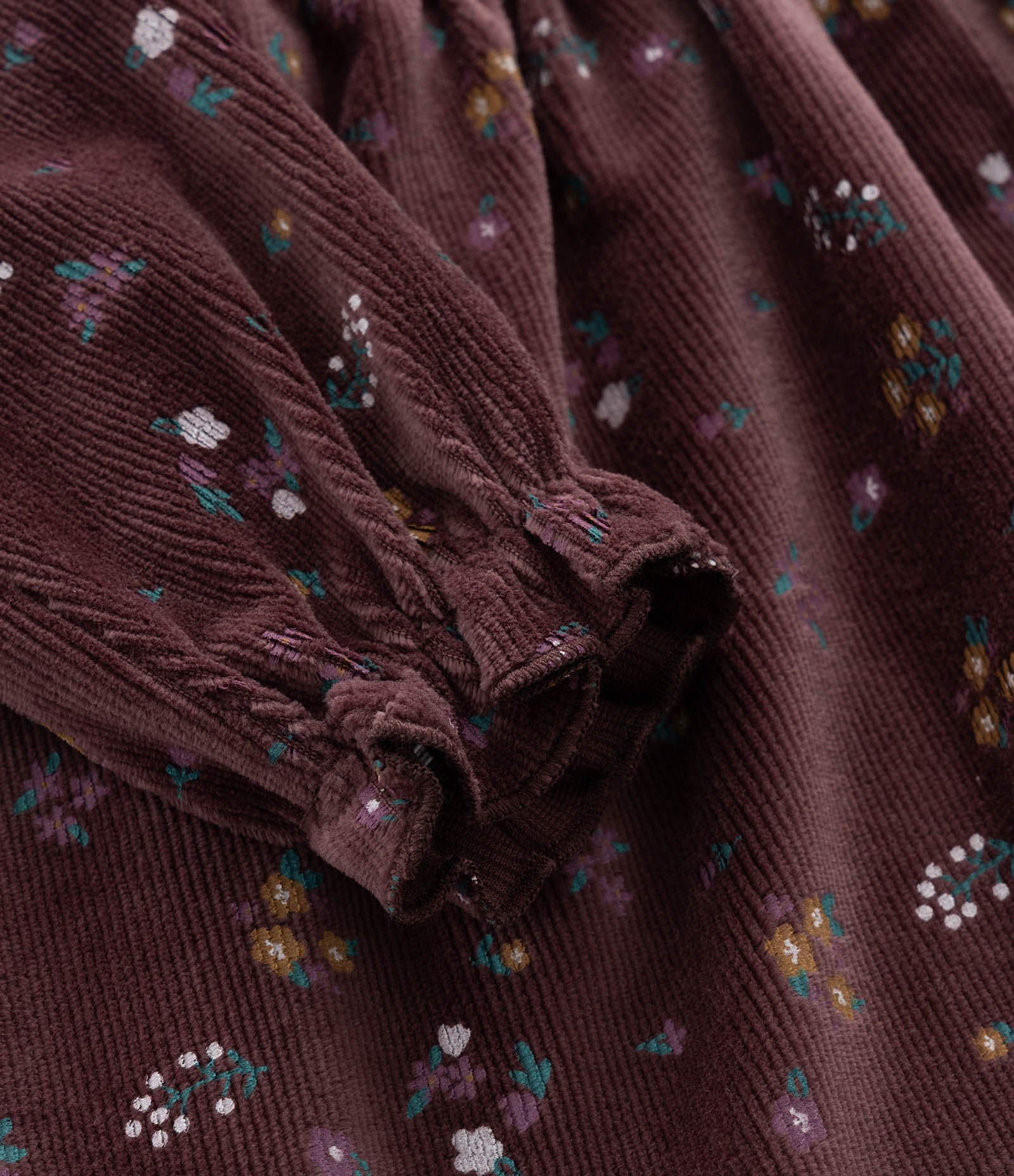 Vestido Infantil Floral com Babados e Meia Calça – Tam 1 a 5/6 Anos Marrom Escuro 6