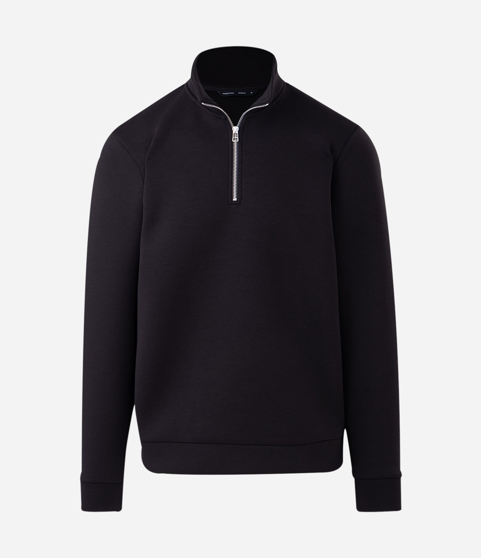 Blusão em Meia Malha Liso com Zíper na Gola Preto 5