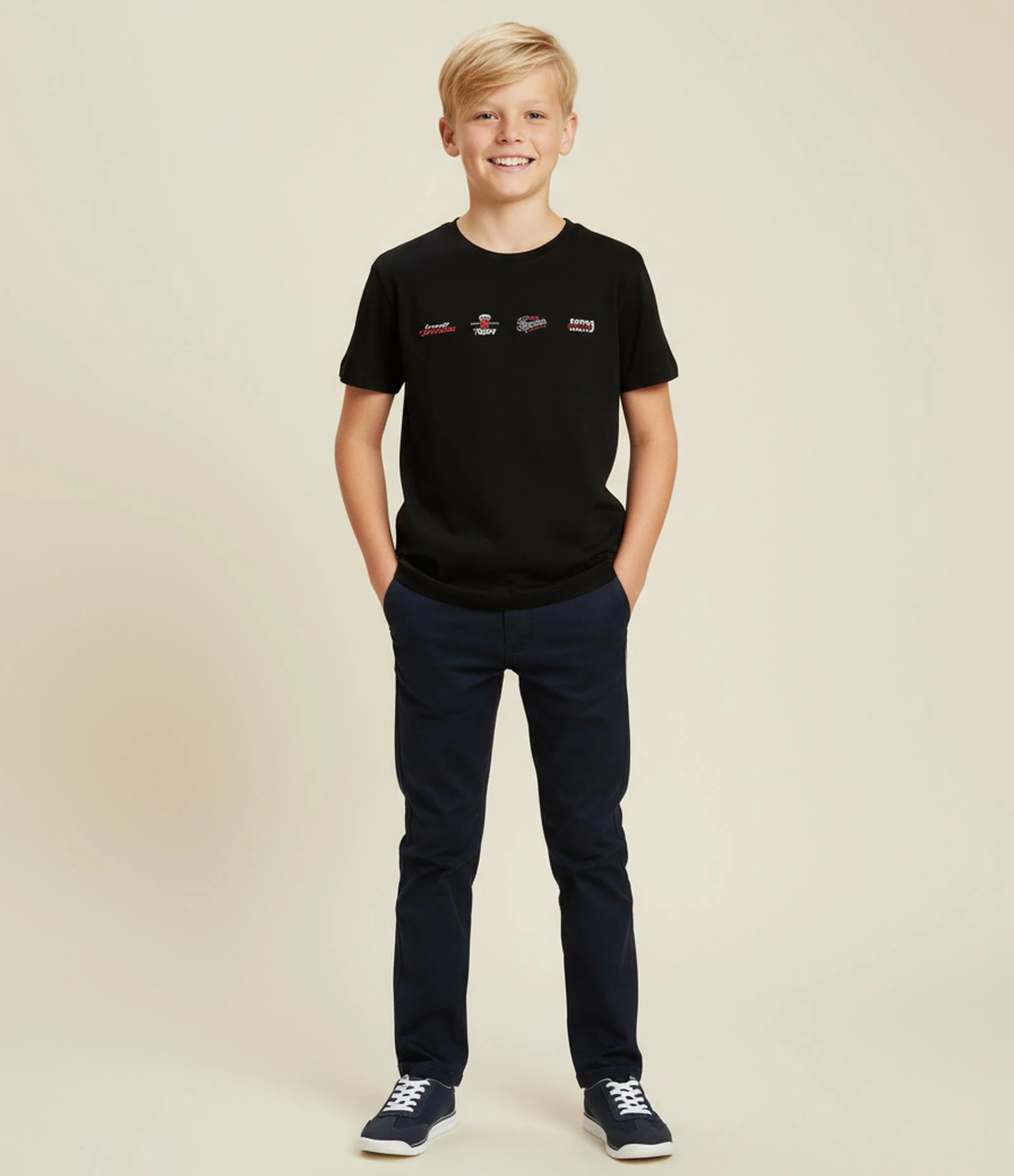 Camiseta Infantil com Estampa Frente e Costas Tomates - Tam 5 a 14 Anos Preto 1