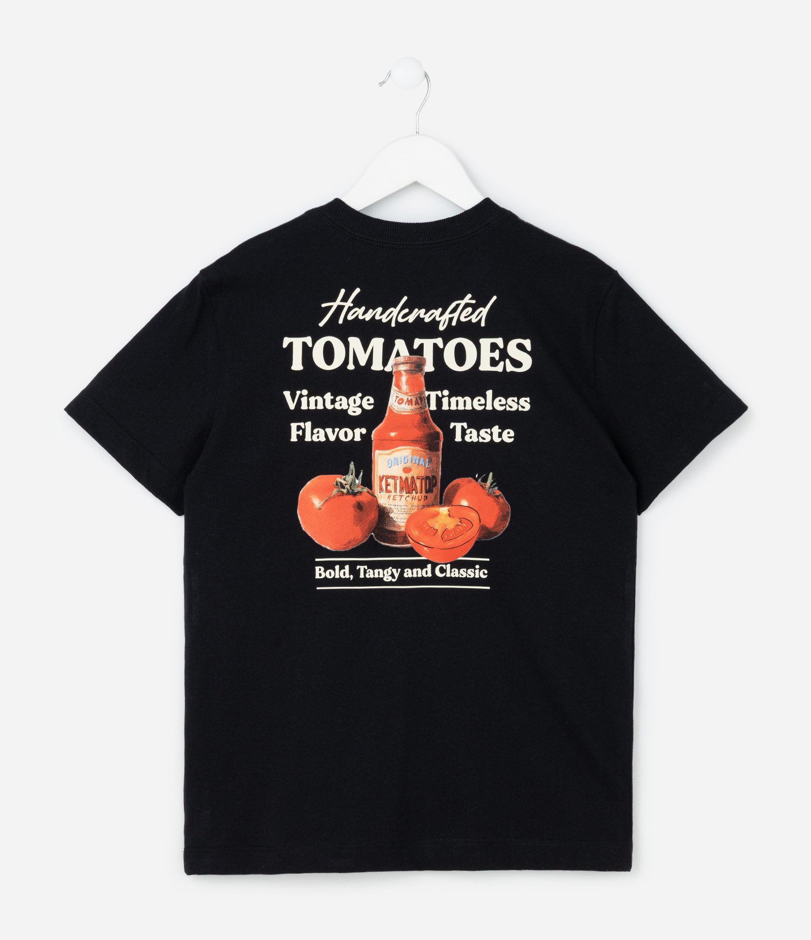 Camiseta Infantil com Estampa Frente e Costas Tomates - Tam 5 a 14 Anos Preto 2