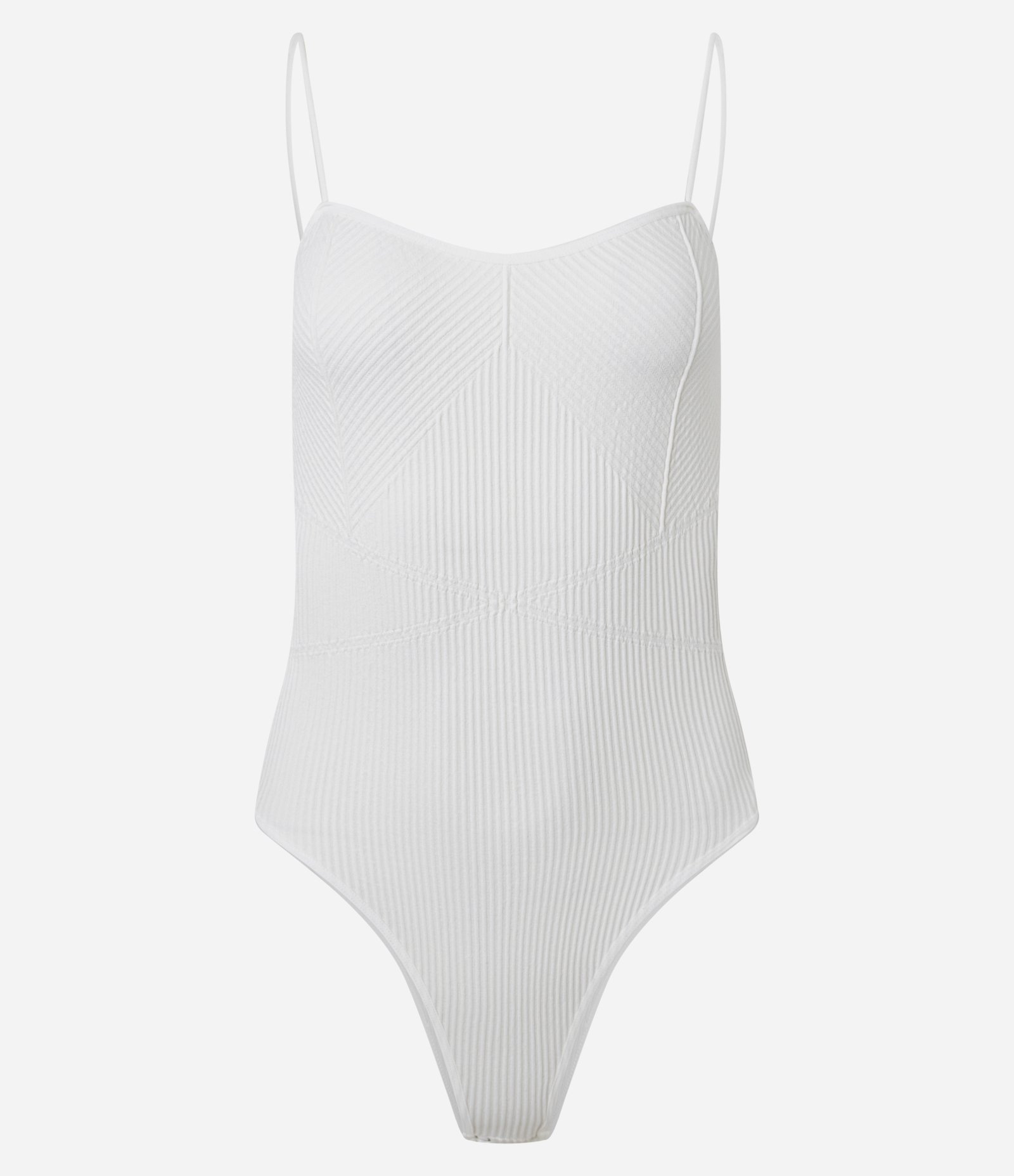 Body Texturizado em Seamless com Alcinhas Finas Branco 4