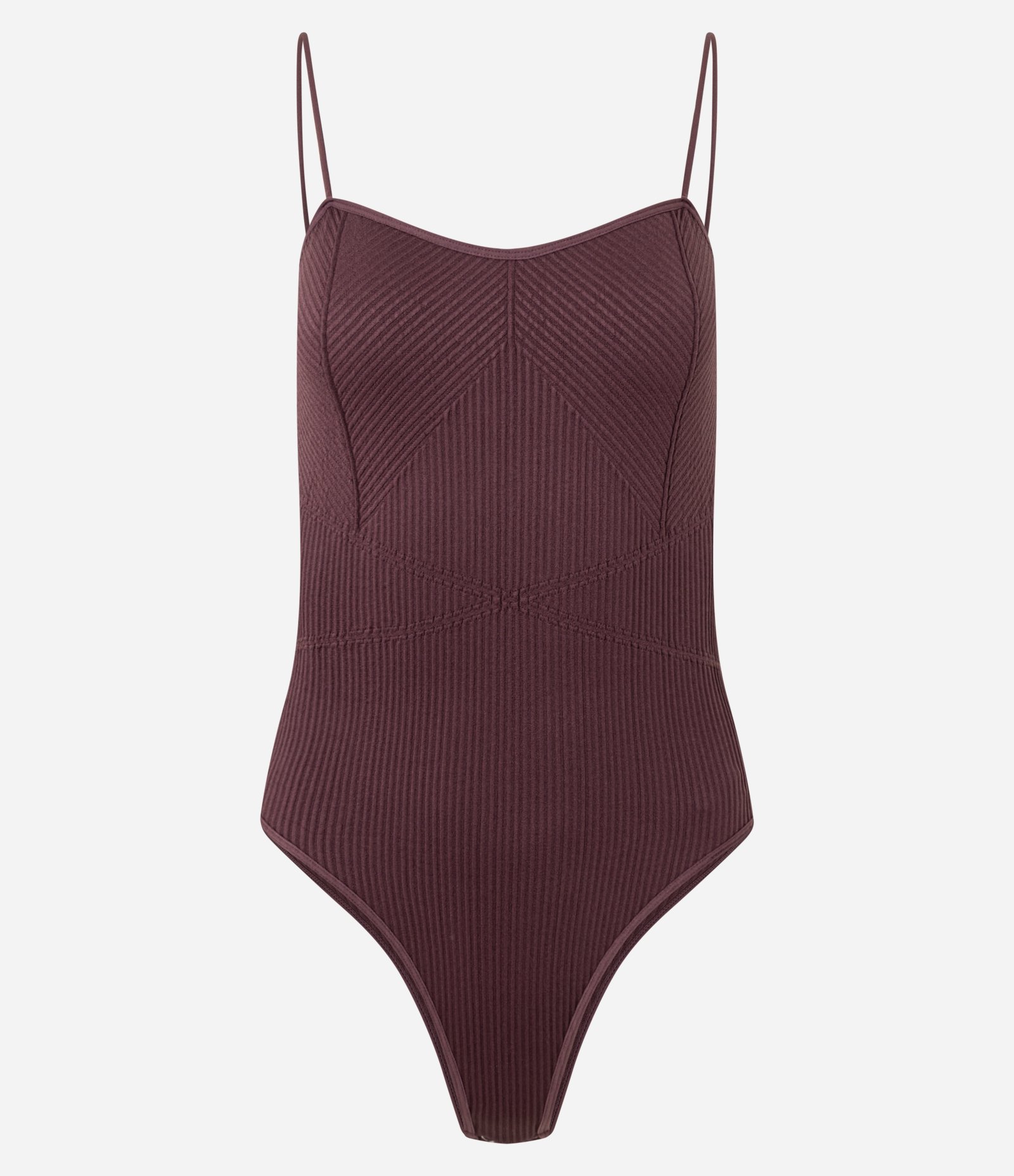 Body Texturizado em Seamless com Alcinhas Finas Marrom 4