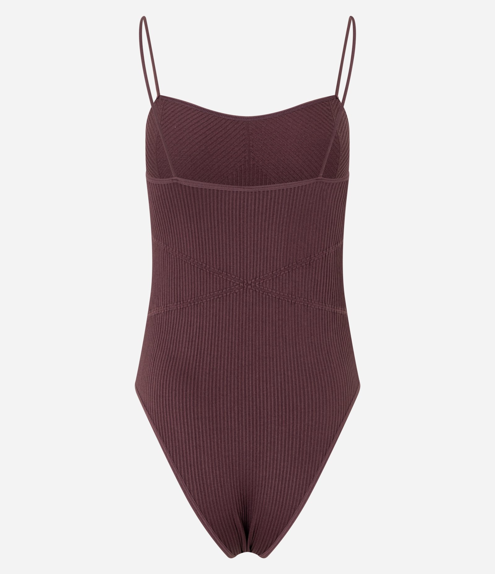 Body Texturizado em Seamless com Alcinhas Finas Marrom 6