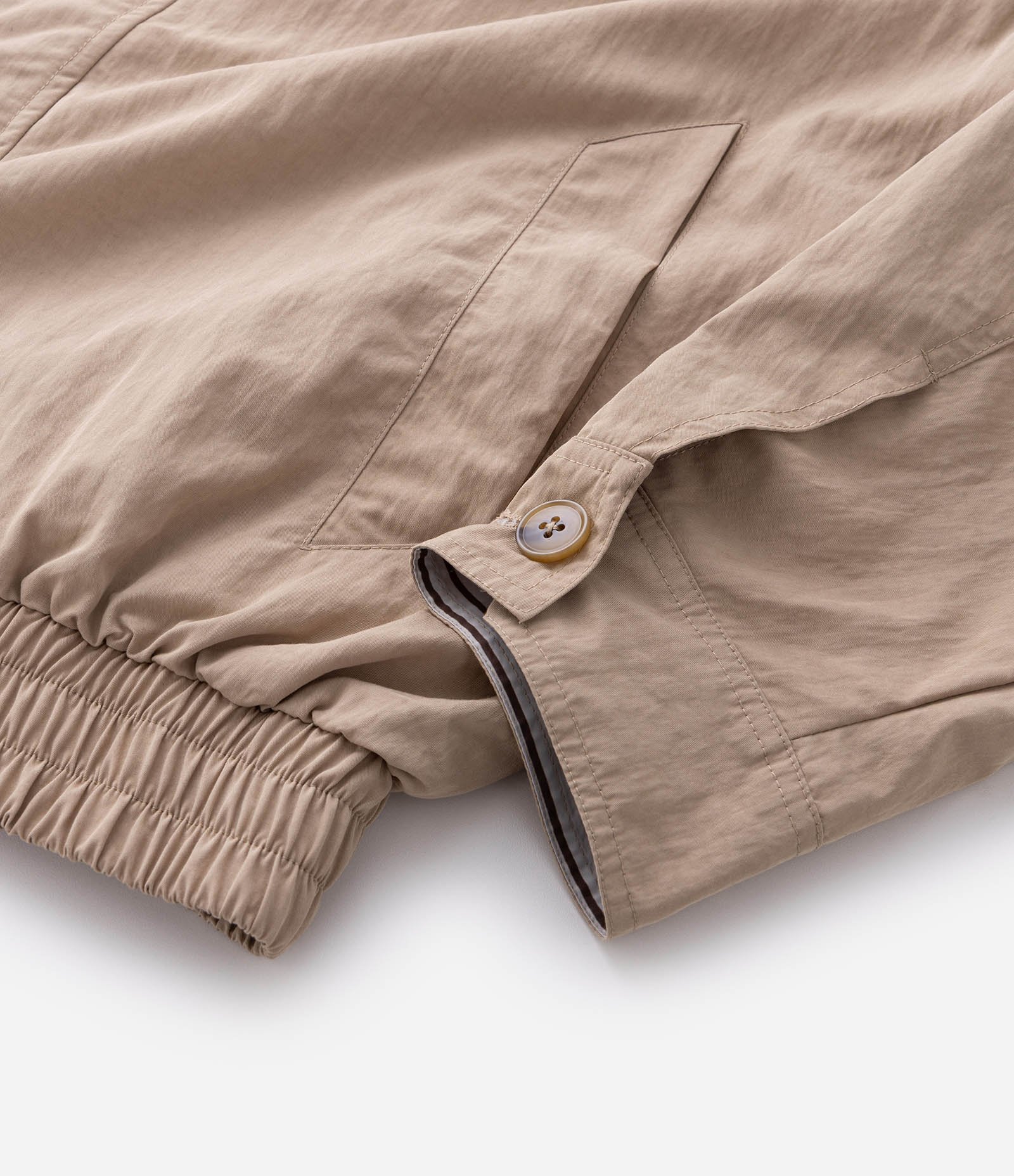 Jaqueta Oversized em Sarja com Gola em PU Tressê Bege 7