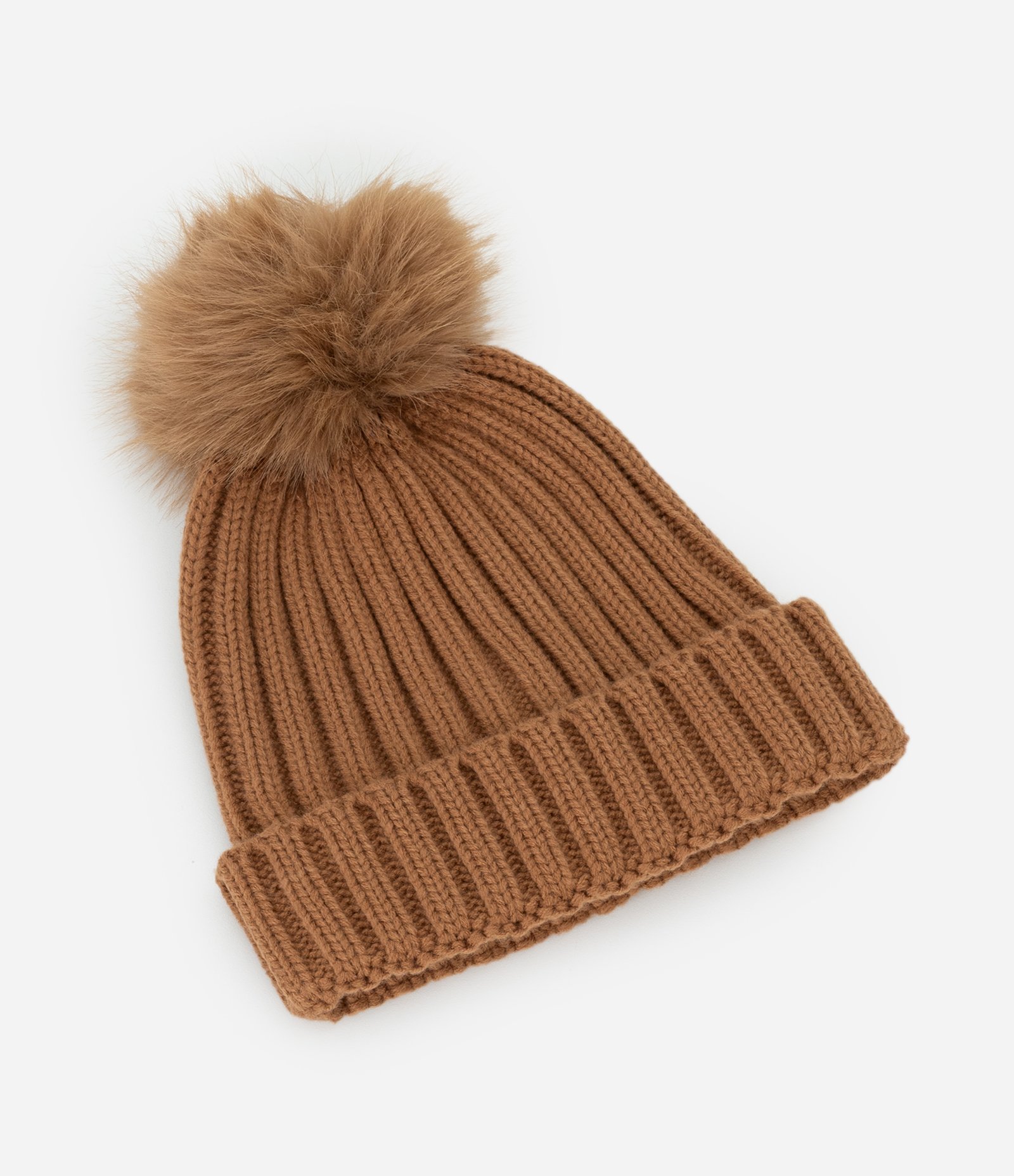 Touca em Tricô Básico com Pompom Marrom 2