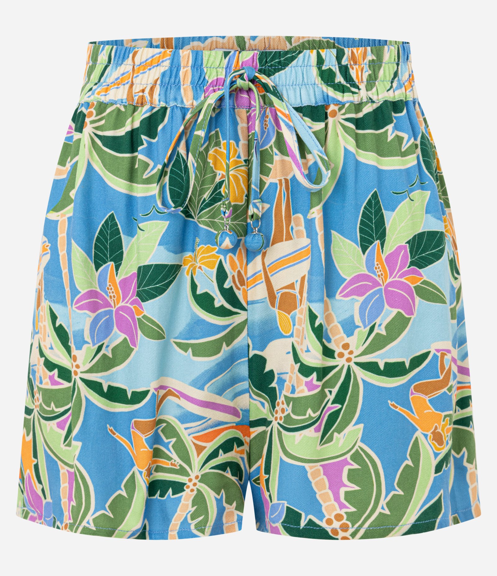 Short em Viscolinho com Estampa Tropical Multicores 6