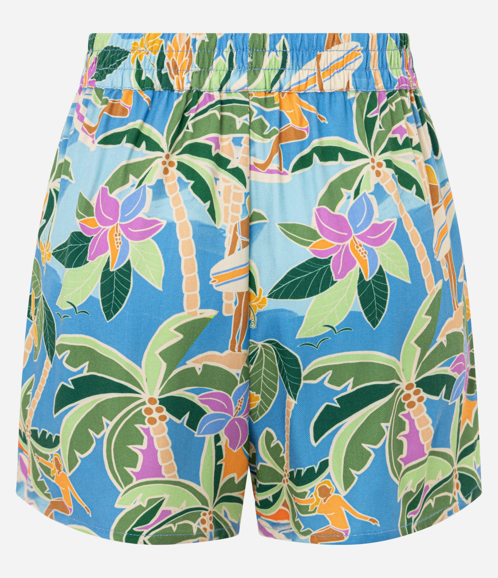 Short em Viscolinho com Estampa Tropical Multicores 7