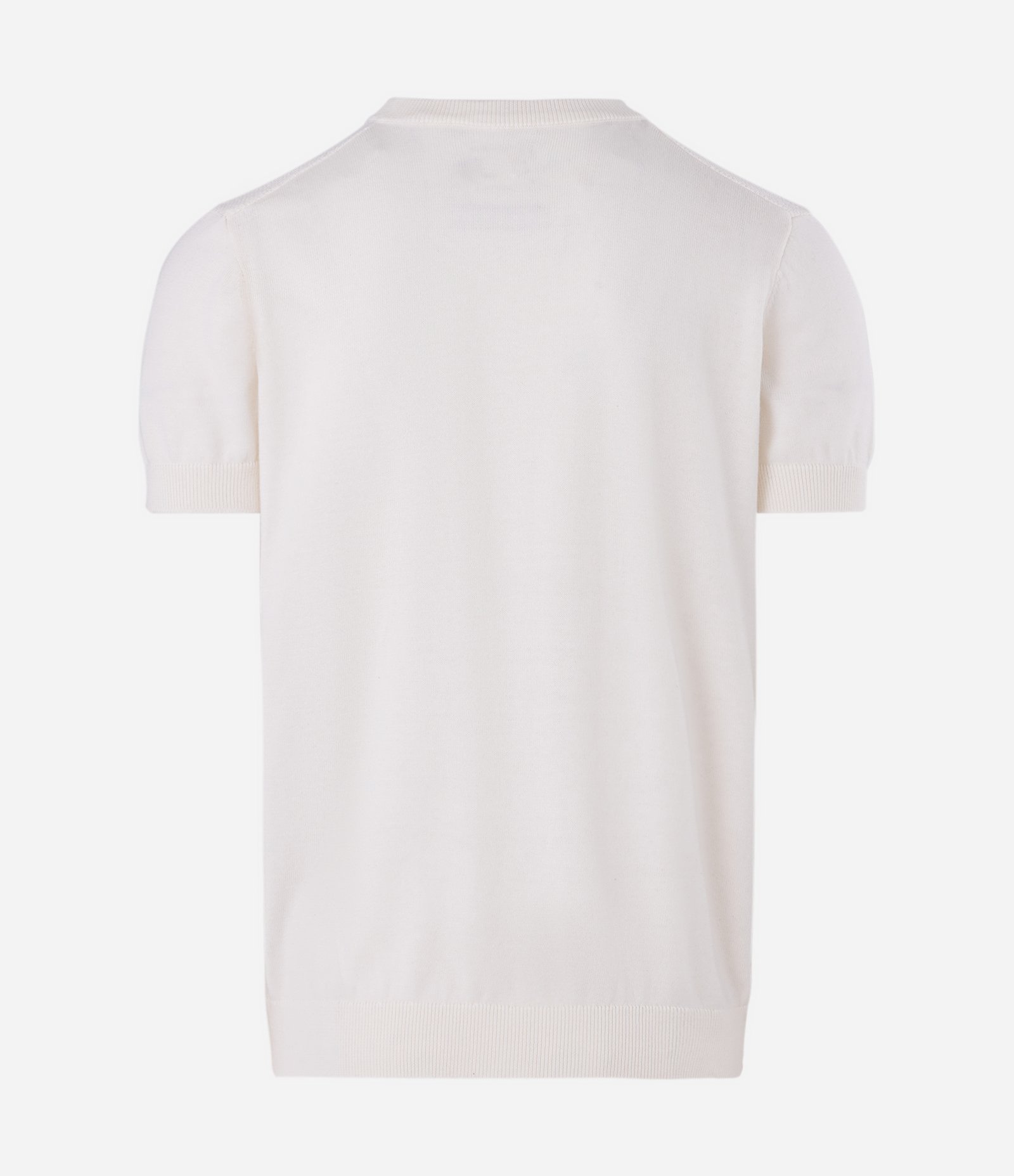 Camiseta Manga Curta Efeito Tricô Texturizado Gola Padre Branco 6