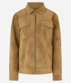 Jaqueta Trucker Regular Harrington em Suede