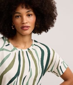 Blusa em Viscolycra com Estampa Abstrata Zebra