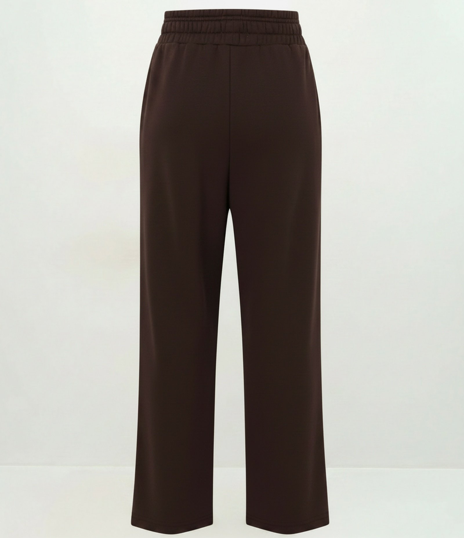 Calça Wide Leg em Moletom com Friso Marrom 3