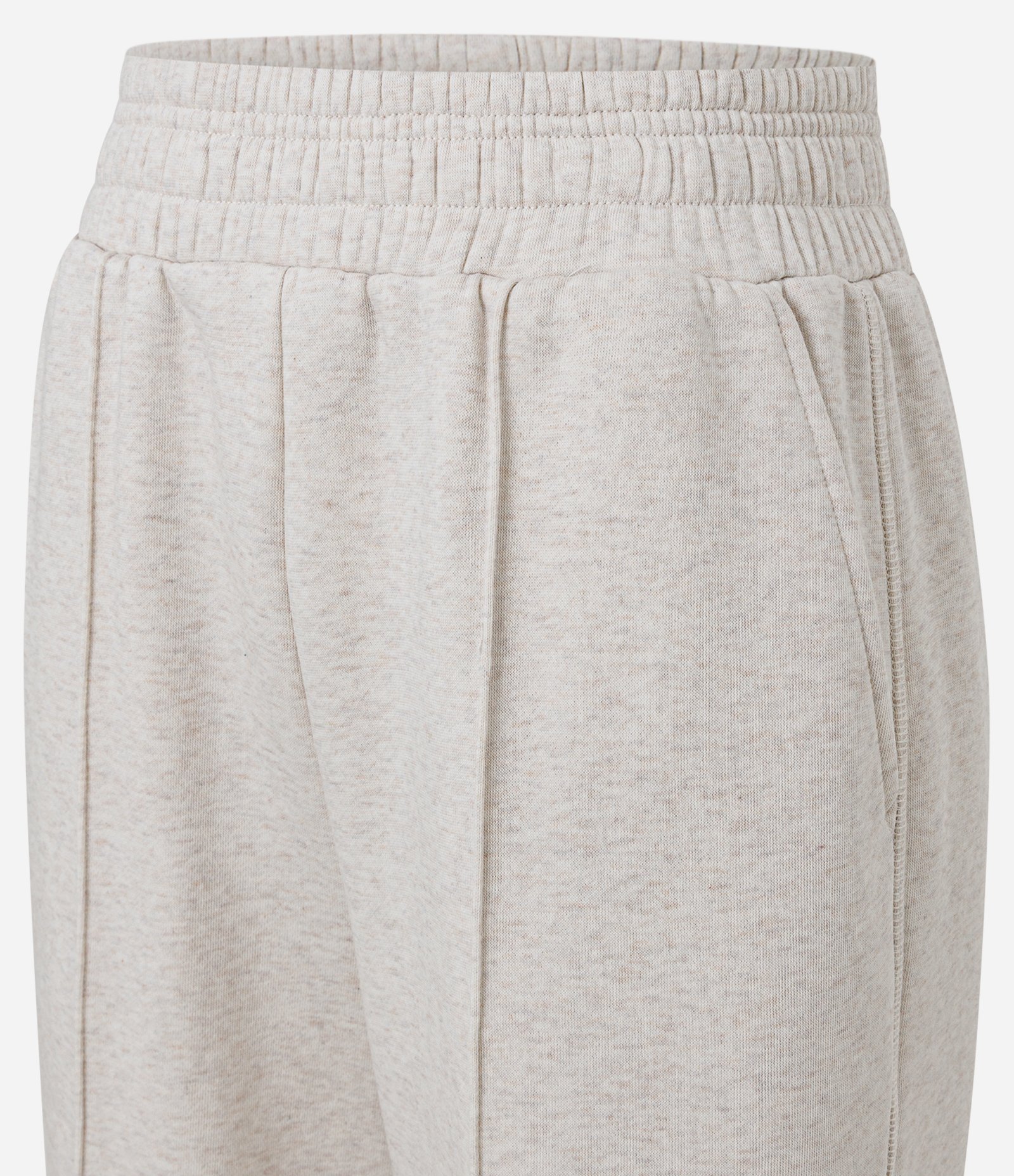 Calça Wide Leg em Moletom com Friso Bege 6