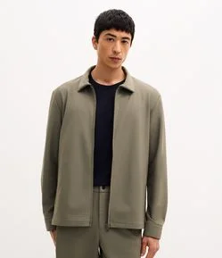 Jaqueta Tecnológica Texturizada com Fechamento em Zíper