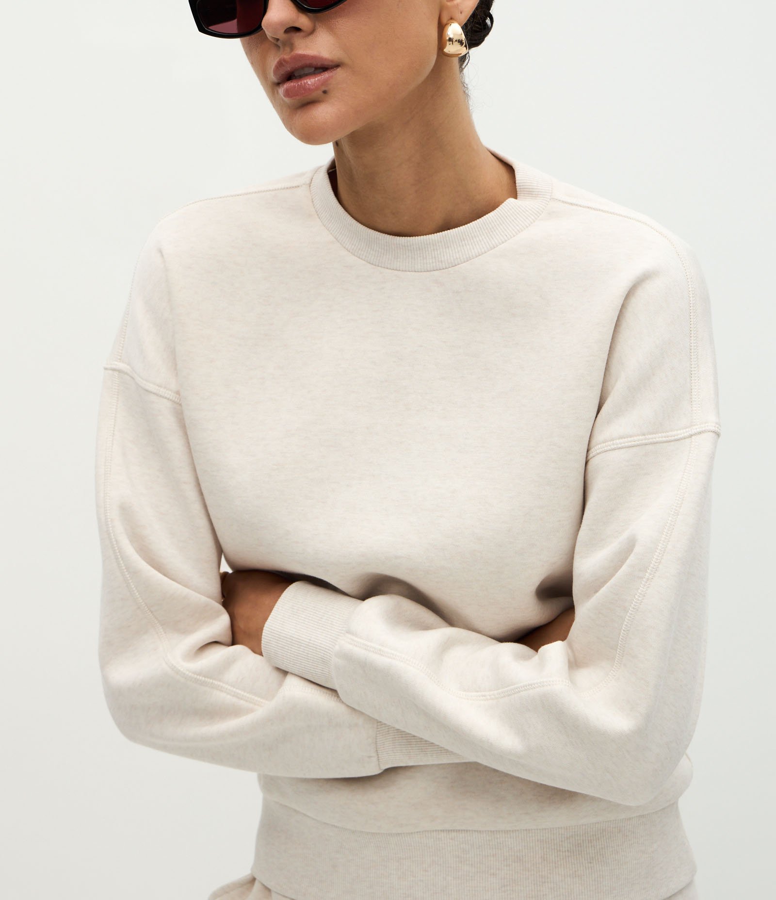 Moletom Regular com Gola Redonda Branco 3