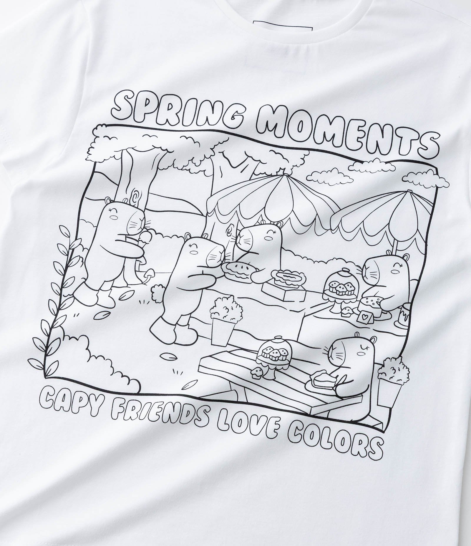 Camiseta Infantil com Estampa de Capivara para Colorir - Tam 5 a 14 Anos Branco 5