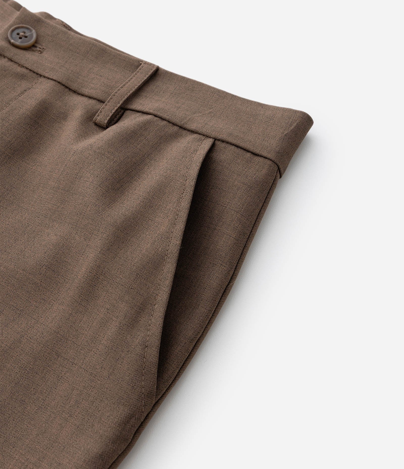 Calça Alfaiatada Lisa Reta Marrom 9