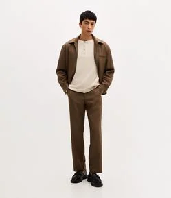 Calça Alfaiatada Lisa Reta