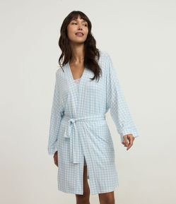 Robe em Viscose com Xadrez Vichy