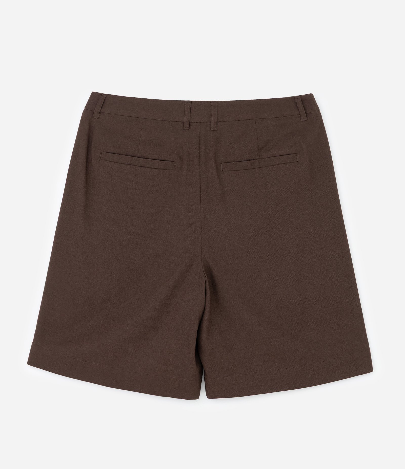 Bermuda Jorts Alfaiatado em Linho com Pregas Frontais Marrom 3