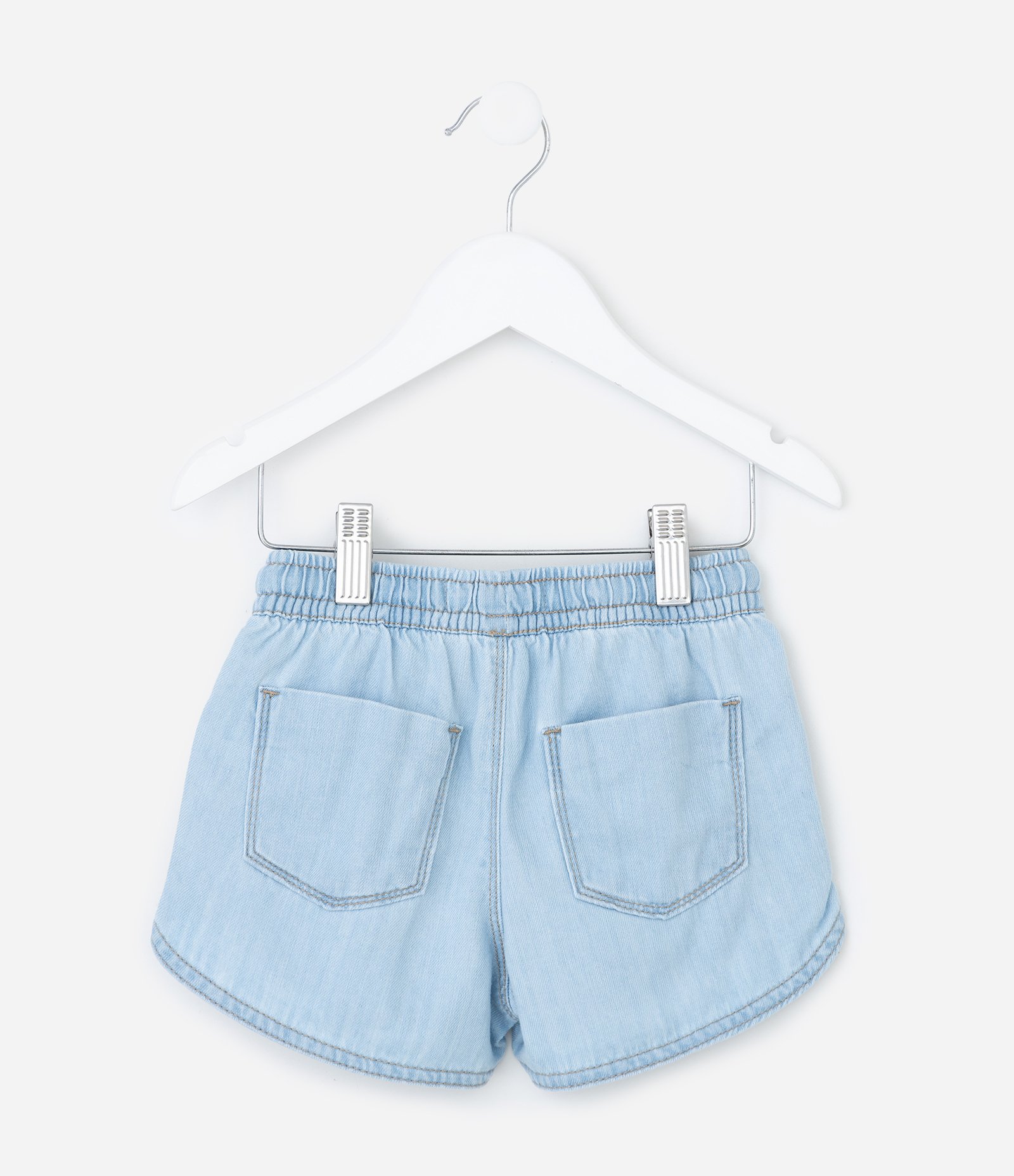 Short Infantil Jeans com Cadarço - Tam 5 a 14 Anos Jeans Claro 2