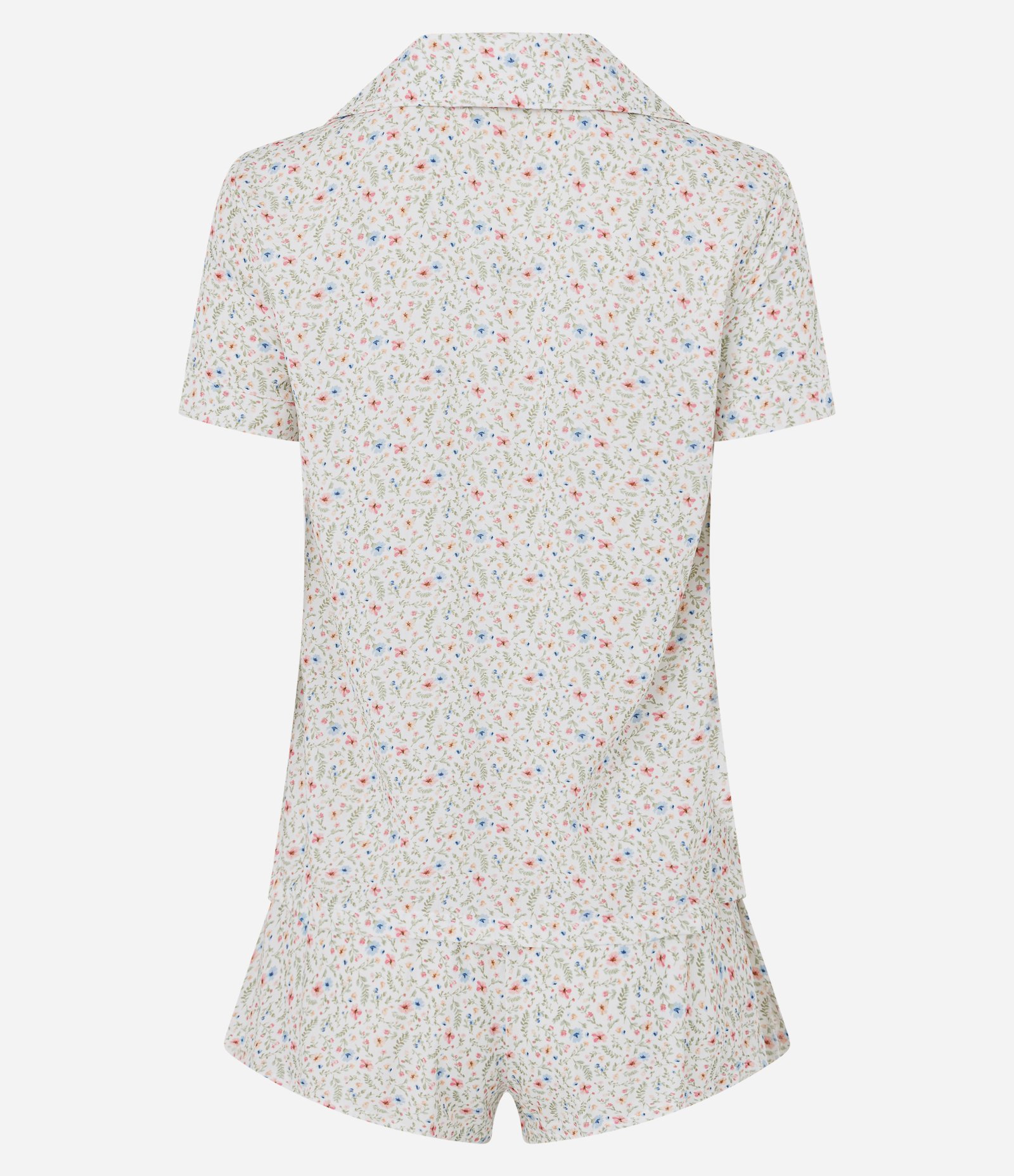 Pijama Short Doll em Viscose com Estampa de Florzinhas Branco 6