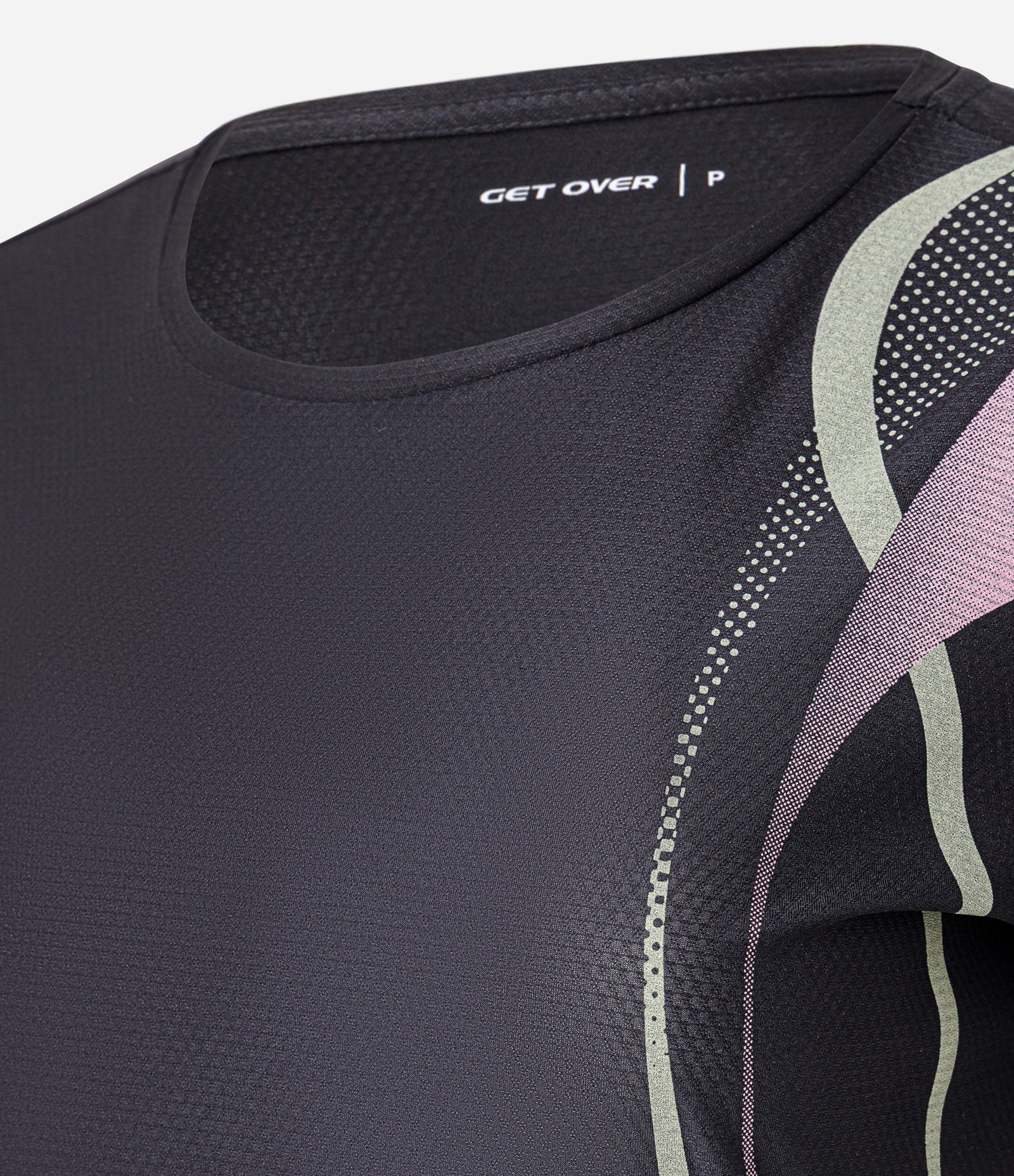 Camiseta Esportiva em Helanca com Manga Curta Preto 5