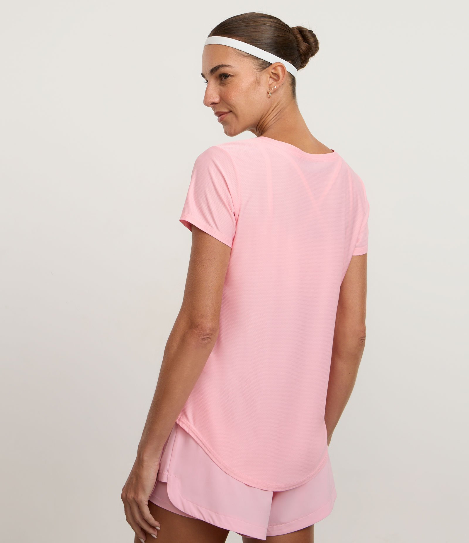 Camiseta Esportiva em Microfibra com Estampa de Ondas Rosa 4