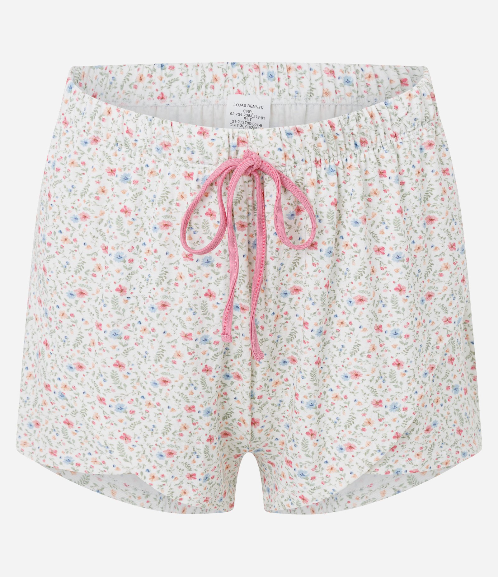 Pijama Short Doll com Renda e Short Estampado Rosa 6