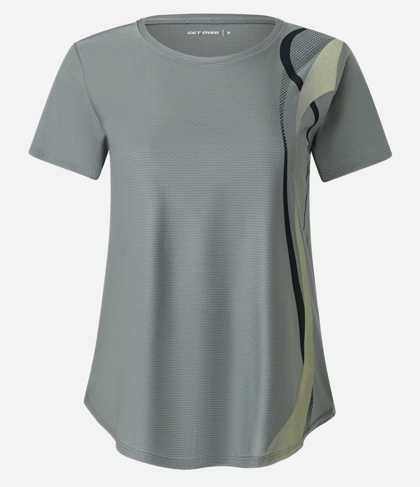 Camiseta Esportiva em Helanca com Estampa Lateral Cinza 5