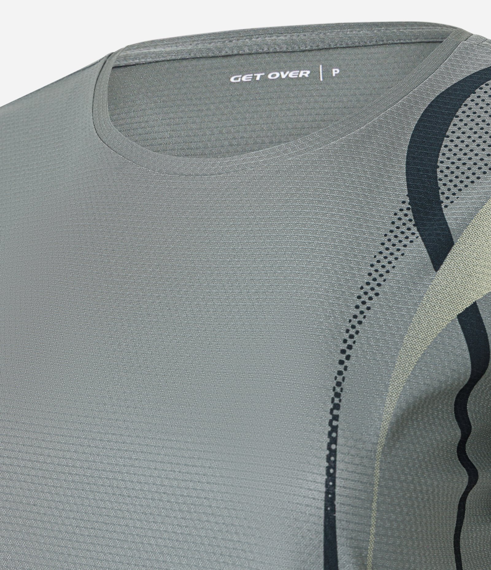 Camiseta Esportiva em Helanca com Estampa Lateral Cinza 6