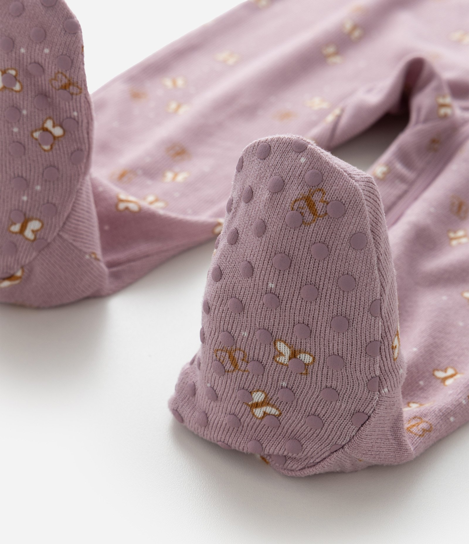 Macacão Infantil Manga Longa e Estampa Borboleta – Tam RN a 18 Meses Rosa Claro 5