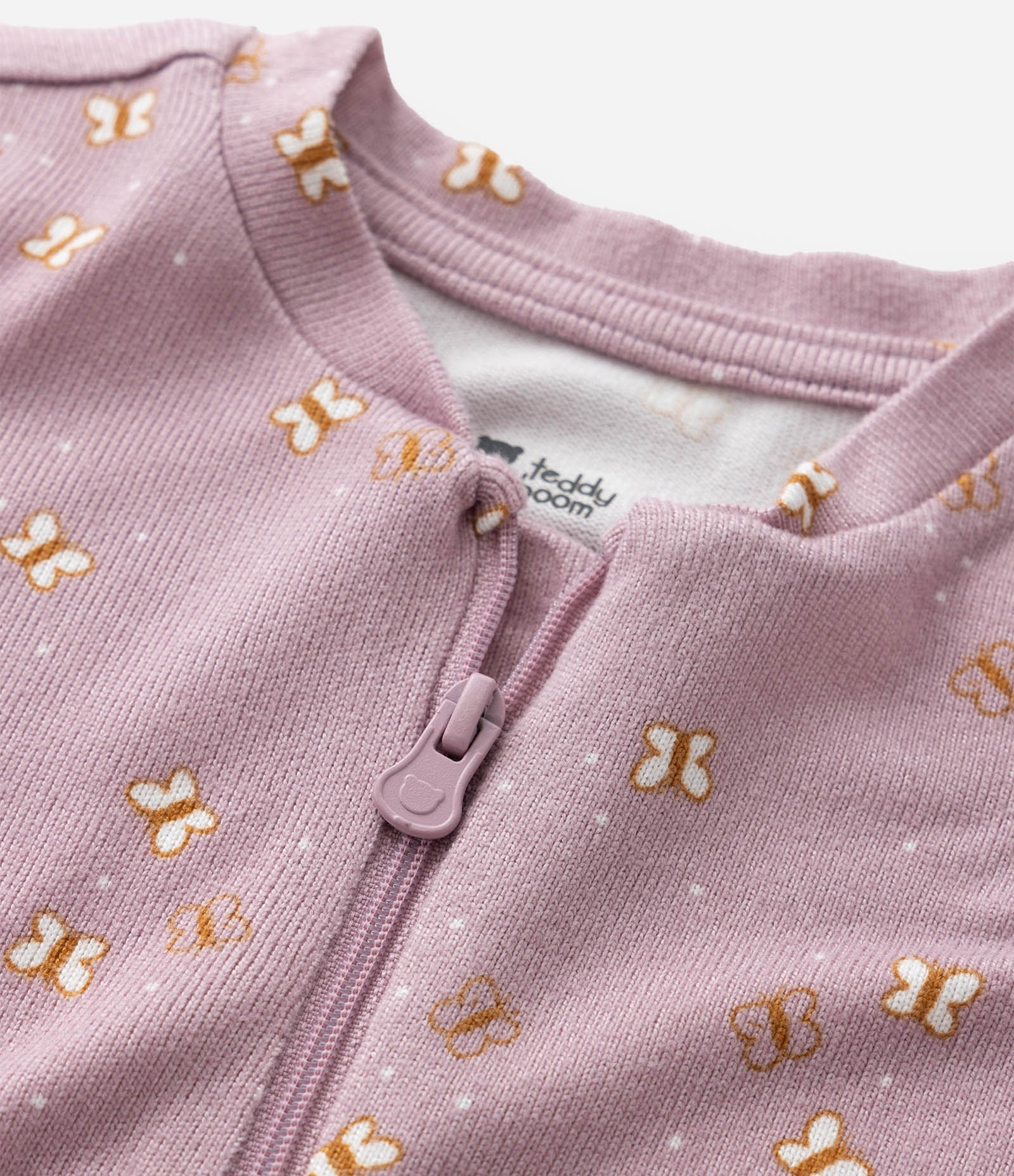 Macacão Infantil Manga Longa e Estampa Borboleta – Tam RN a 18 Meses Rosa Claro 7