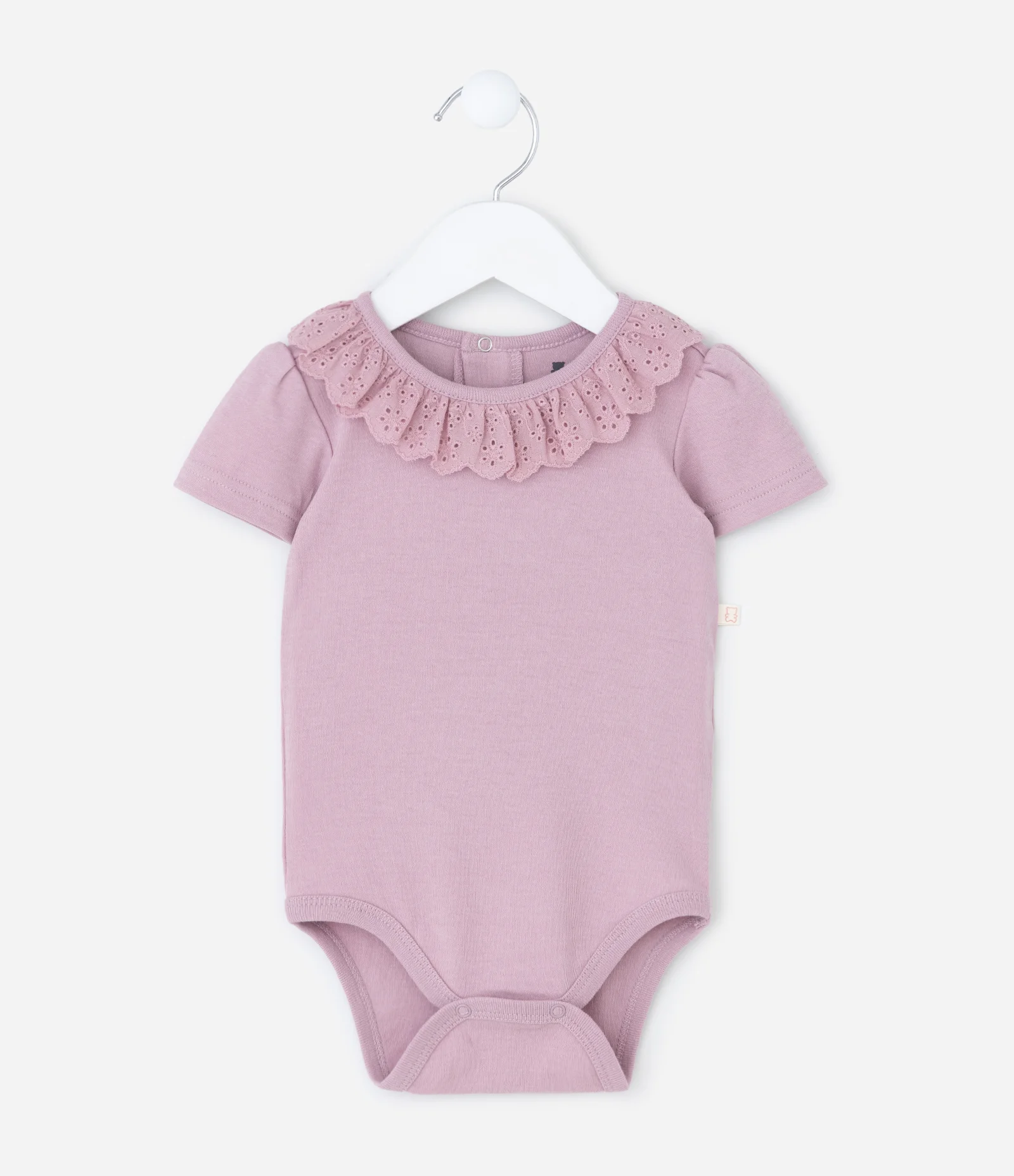 Body Infantil com Babado na Gola – Tam 0 a 18 Meses Rosa Claro 1