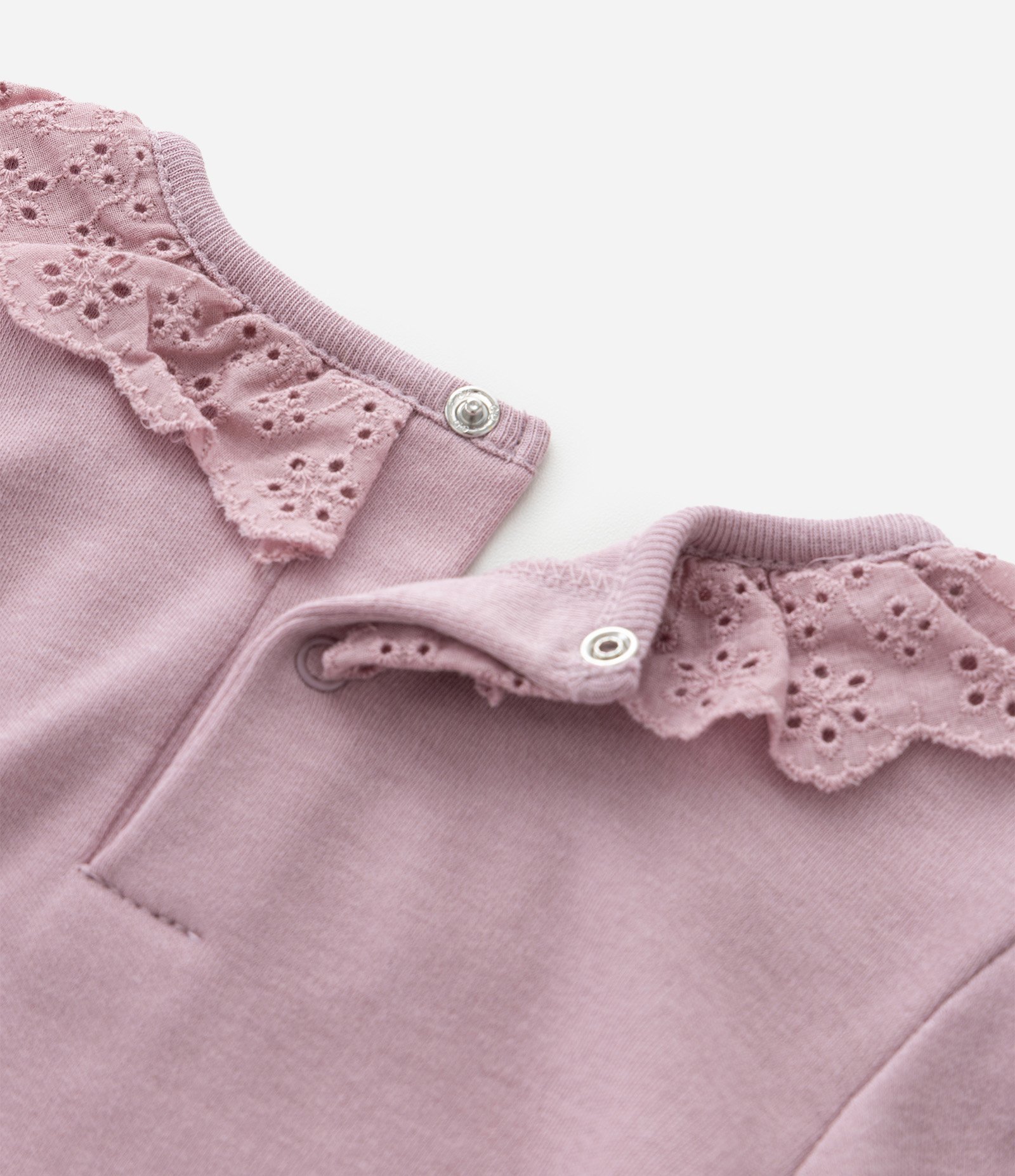 Body Infantil com Babado Broderie – Tam 0 a 18 Meses Rosa 4