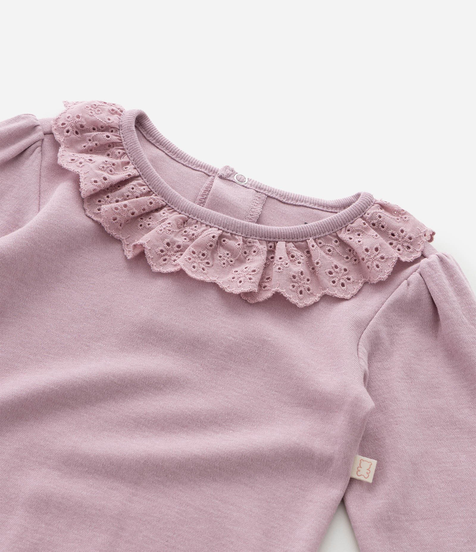 Body Infantil com Babado Broderie – Tam 0 a 18 Meses Rosa 6