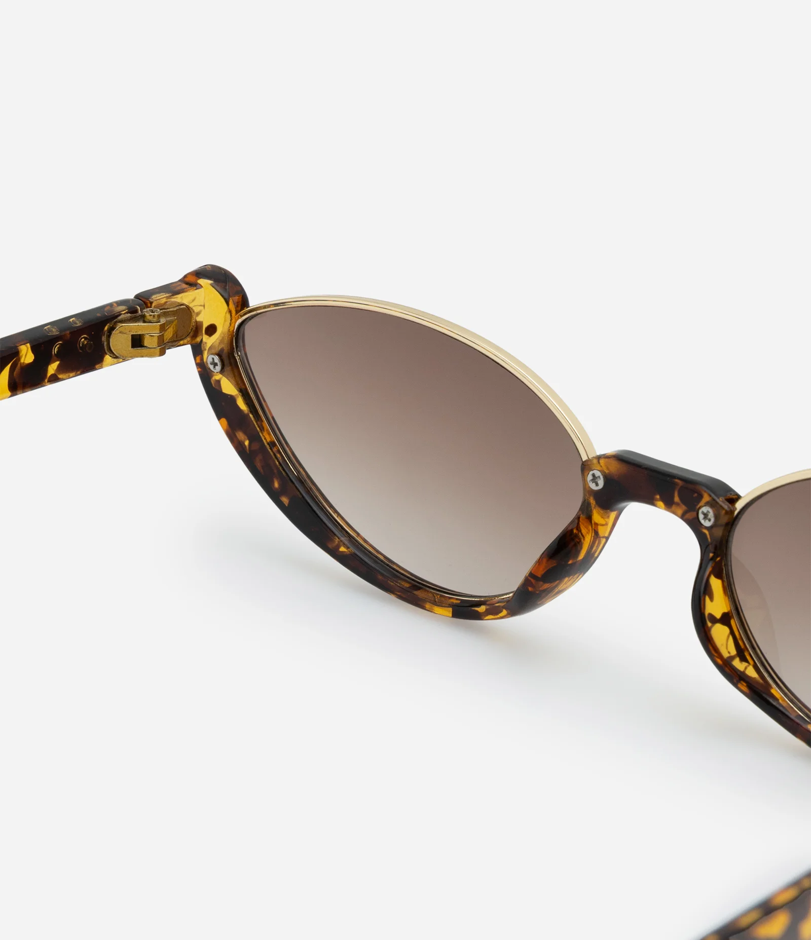 Óculos Redondo com Hastes Finas Estampa Tartaruga Marrom 3