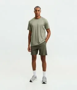 Bermuda Esportiva com Laser Cut e Print Lateral