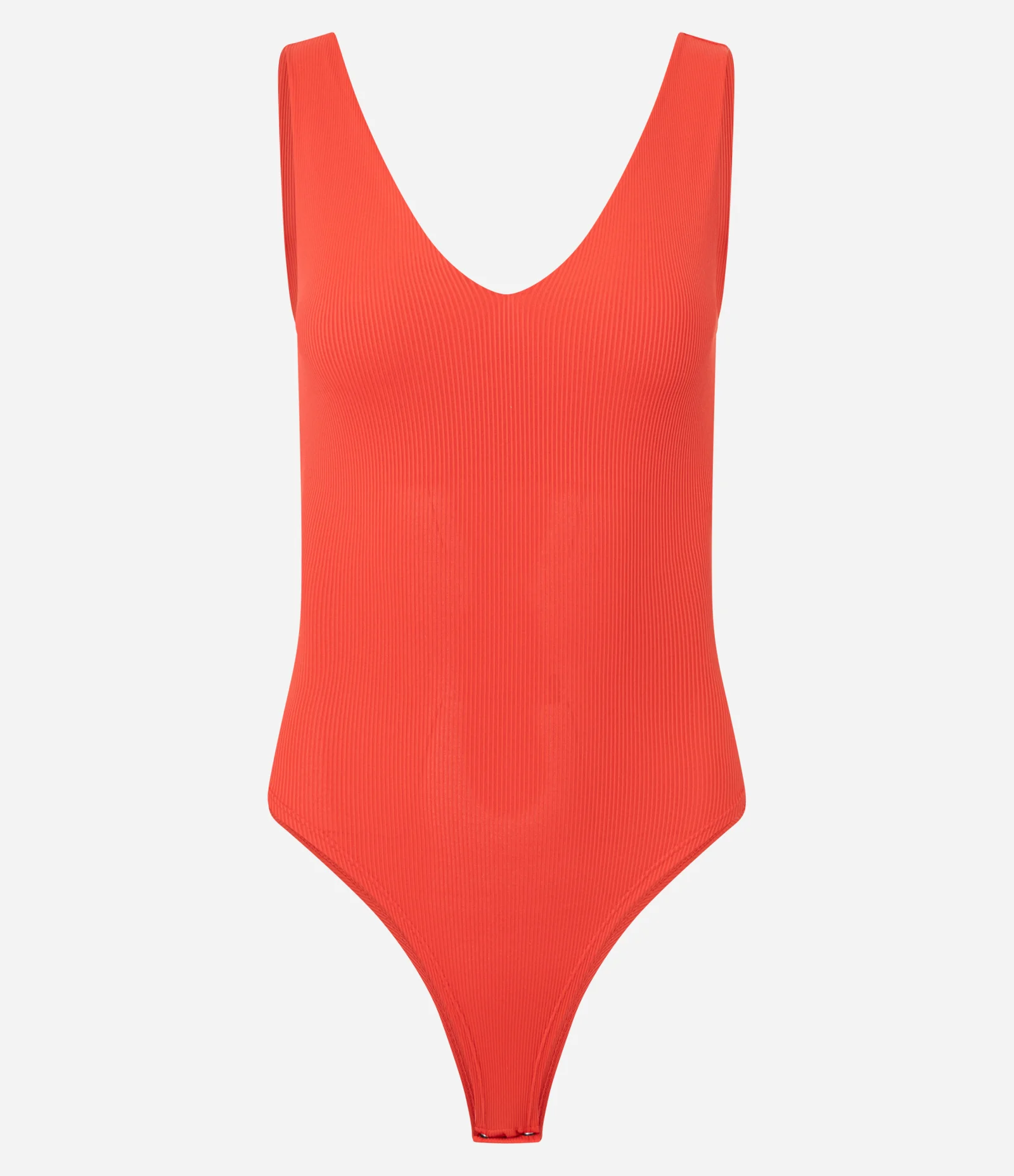 Body Regata em Poliamida com Decote em V Vermelho 1