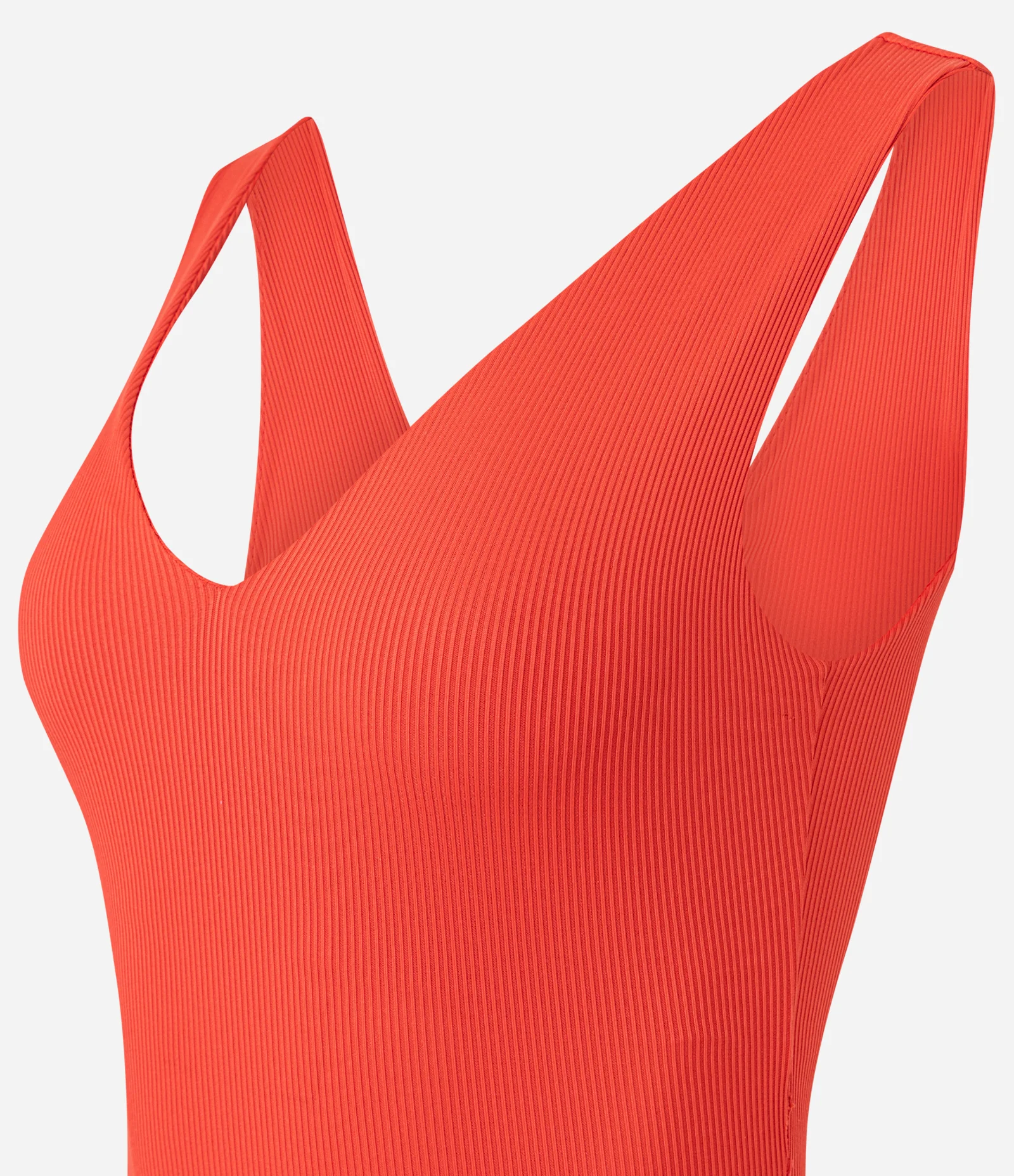 Body Regata em Poliamida com Decote em V Vermelho 2