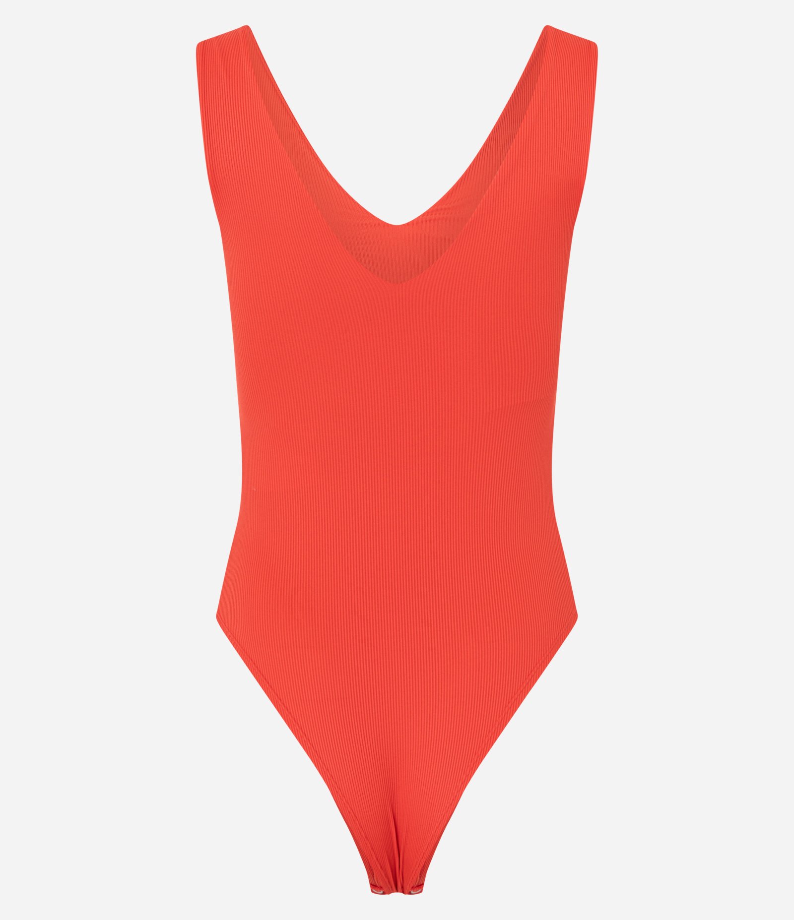 Body Regata em Poliamida com Decote em V Vermelho 3