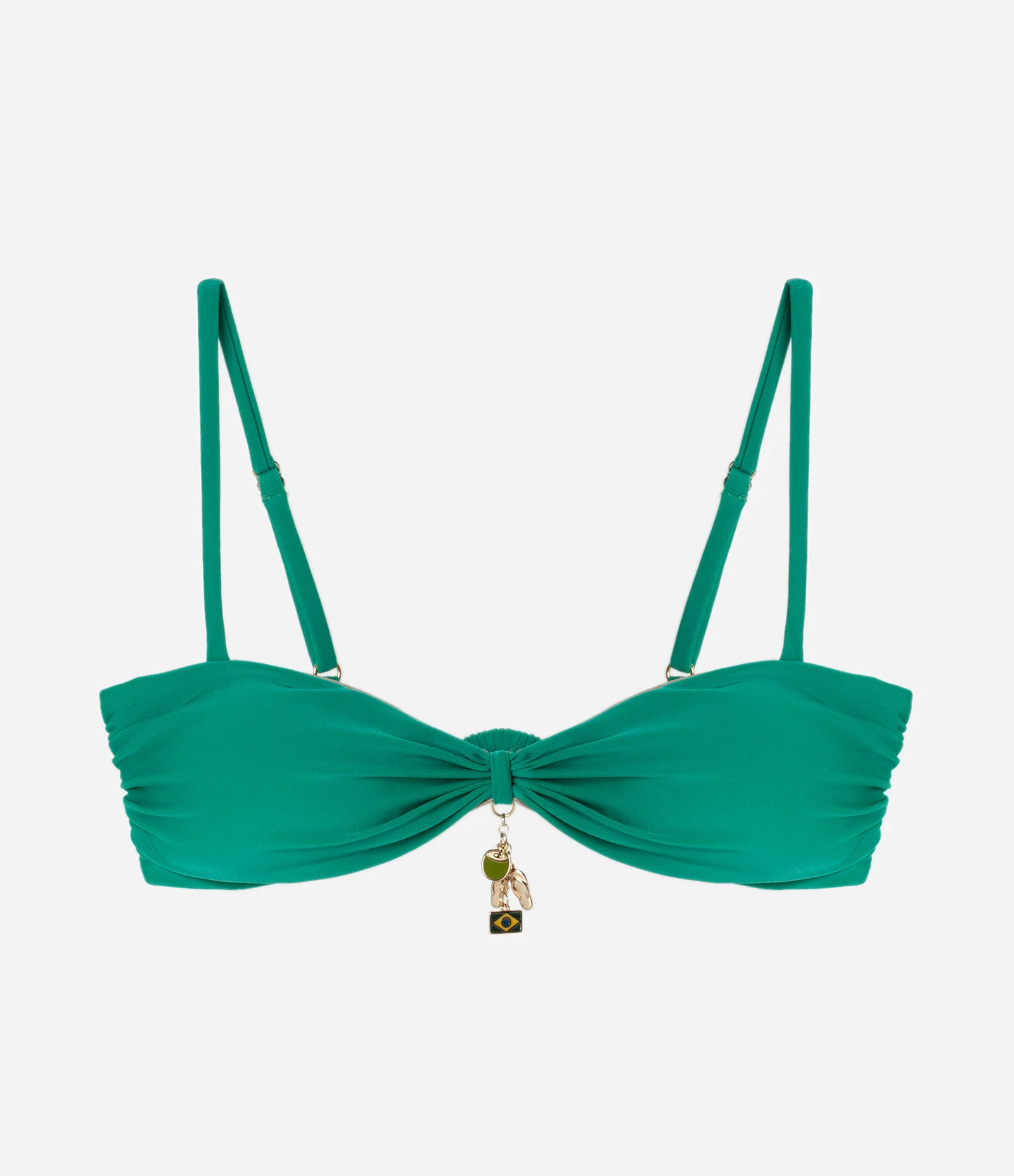 Biquíni Top Bandeau em Microfibra com Pingentes Brasil Verde 5