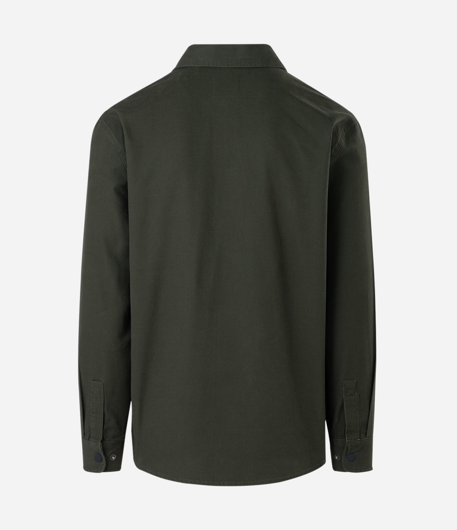 Camisa em Sarja com Botões e Bolsos Verde Oliva 7