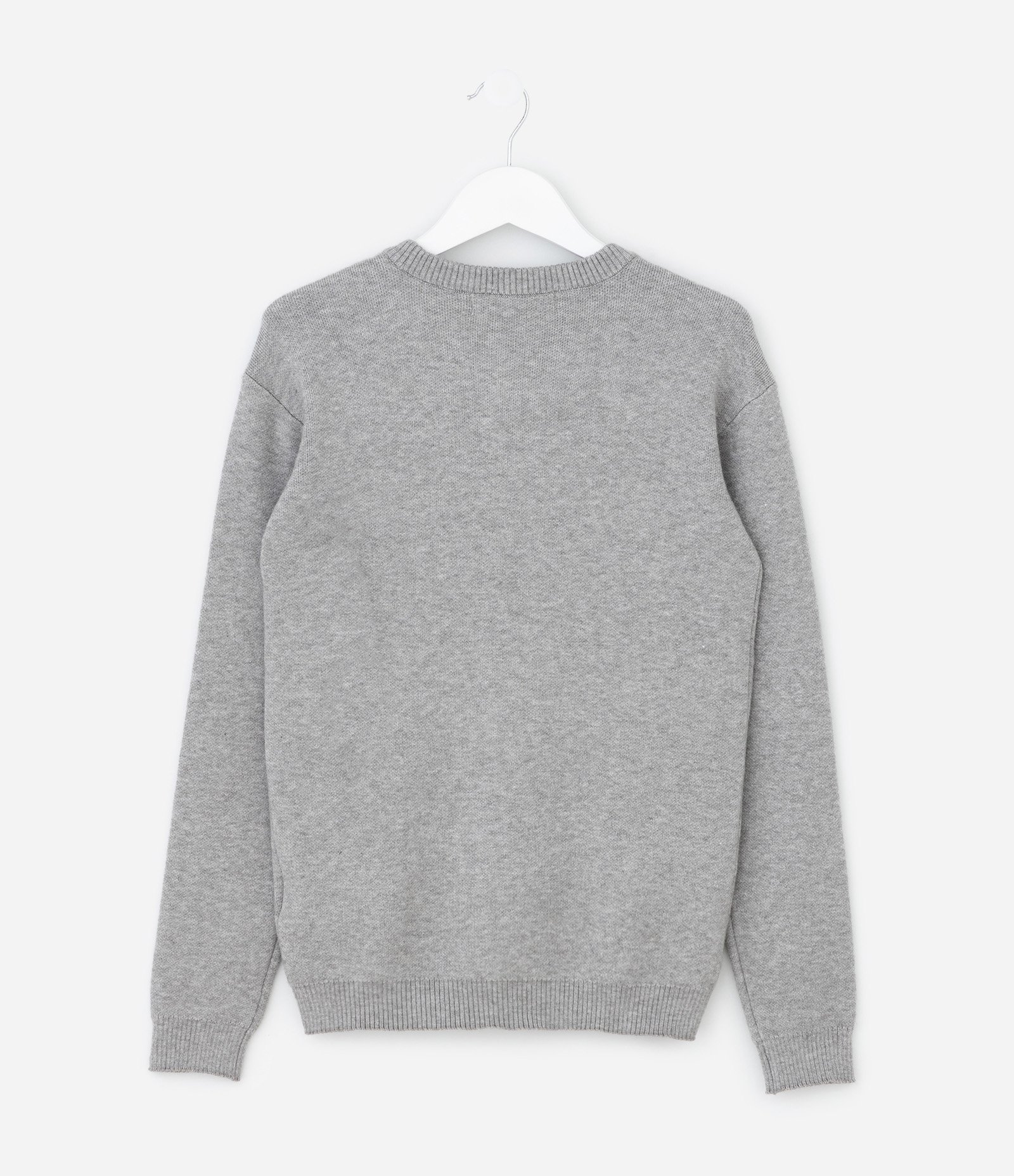 Casaco Infantil em Tricô com Laços de Veludo – Tam 5 a 14 Anos Cinza 3